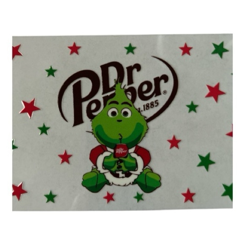 Grinch Dr Pepper Cup Decal
